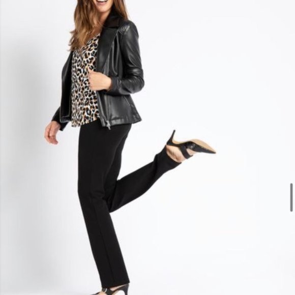 Betabrand Classic Straight Leg Dress Yoga Pants Black Size Medium Petite - Picture 11 of 11